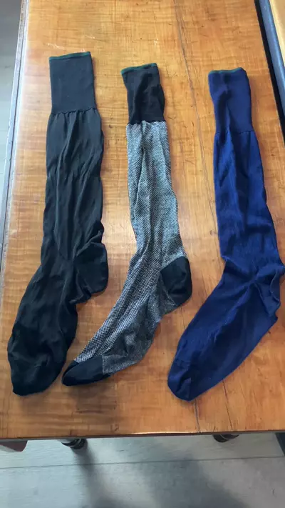 slim fit dress slacks Men's Mid Calf Fluffies Socks (Pack of 3) by Gold Toe